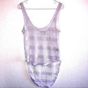 White Crochet Hi-Lo Top or Swim CoverUp Size Medium